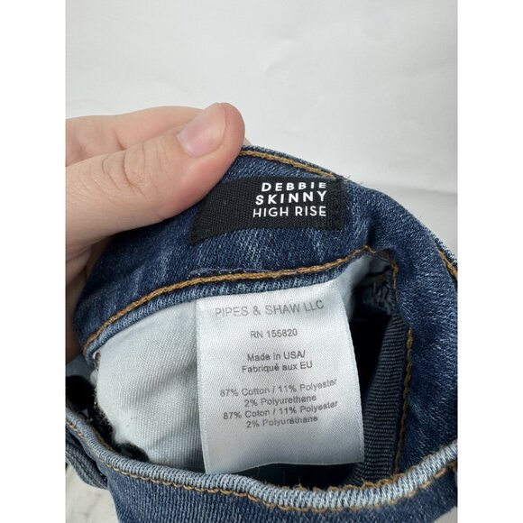 Veronica Beard Size 26 Debbie High Rise Skinny Jeans Button Fly Blue Preppy - Picture 5 of 11
